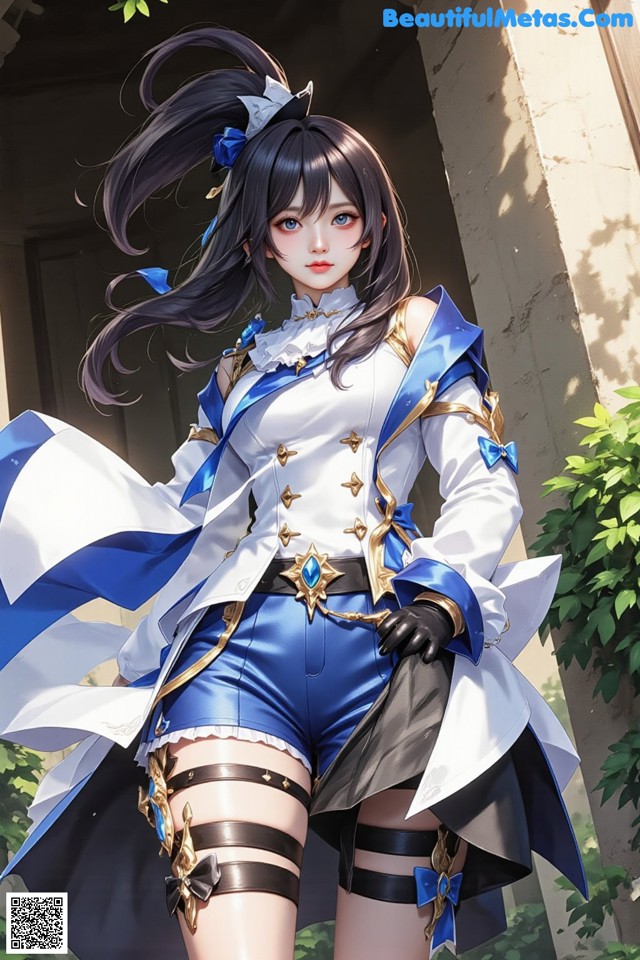 Hentai - Luminous Charm of the Aquatic Enchantress Set.1 20250125 Part 14 No.7333f9 A woman in a blue and white outfit is posing for a picture.
