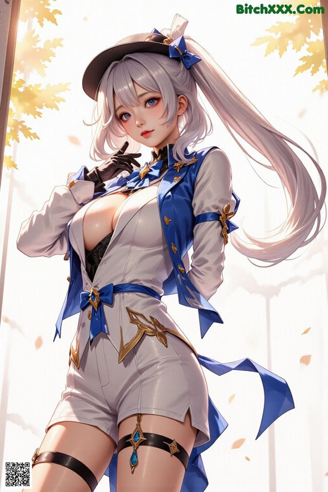 Hentai - Luminous Charm of the Aquatic Enchantress Set.2 20250126 Part 9 No.dd3c3c Anime girl with long white hair wearing a blue and white outfit.