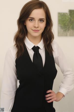 A young woman sitting on top of a yellow couch.