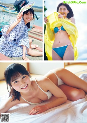 A woman in a gray bathing suit sitting on the ground.